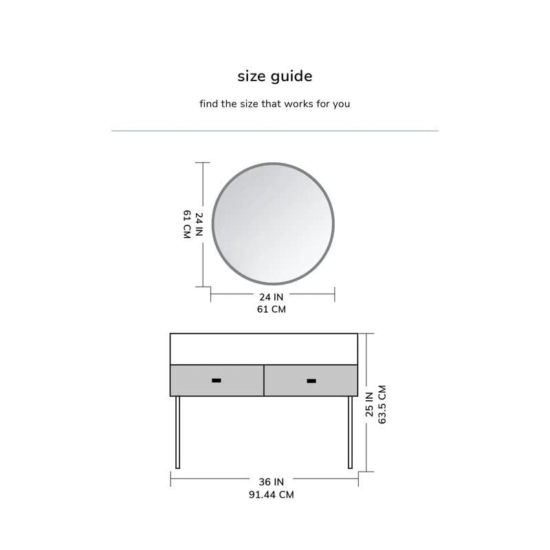 Image of RIZIK STORE Iron Metal Decorative Round Wall Mirror with Hook - HD Clear Glass, Wall Mounted for Bedroom, Living Room, Wash Basin, Vanity, Makeup & Bathroom