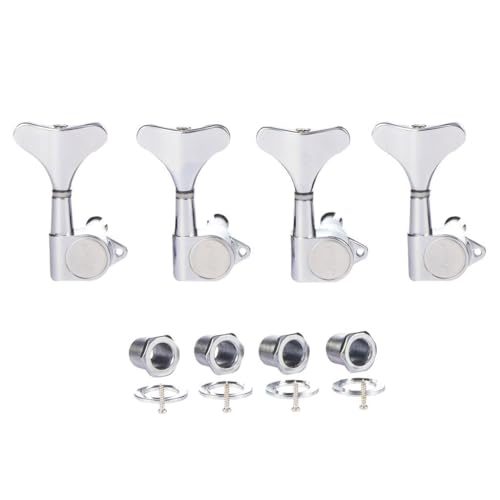 KAISH 4 String 18:1 Sealed Bass Tuners Bass Guitar Tuning Keys Tuning Machine Heads for Ibanez/Yamaha Style Acoustic/Electric Bass Chrome