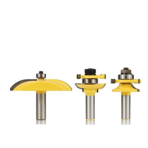 3-Piece Set 1/2 Handle Rounded Tenon Knife + Rounded Door Panel Knife Woodworking Cabinet Door Cabinet Milling Cutter