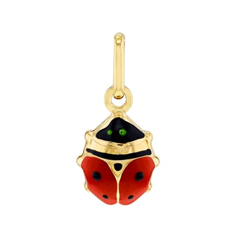 Colgante de mariquita Carissima en oro de 9k de 8x16mm, joya hipoalergénica y segura para niñas