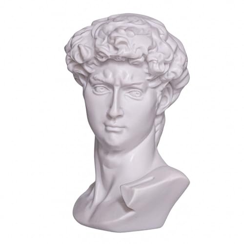 Cabeza de estatua clásica de mármol David de Miguel Ángel 15 cm miniatura 2