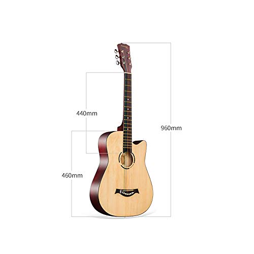 Loivrn Mini guitare acoustique 3/4 à cordes pour débutants 96 cm (coloris : marron) - Les Beatles, Paul McCartney, John Lennon, RIngo Starr, George Harrison Loivrn Mini guitare acoustique 3/4 à cordes pour débutants 96 cm (coloris : marron) – Image 3