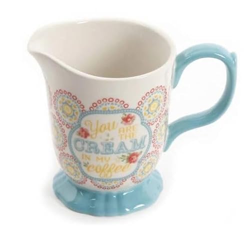 The Pioneer Woman\"Hyacinth\" Stoneware Footed Creamer\"you are the CREAM in my coffee\"