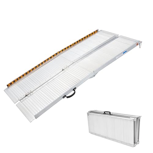 gardhom Wheelchair Ramp 2FT -7 FT Folding Aluminum Ramps for Wheelchairs for Mobility Scooters Home Entrance Threshold Doorways