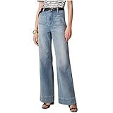 【Bauchkontrollierende Matrosenhose mit weitem Bein und Taschen】 Diese Jeans mit Reißverschlussdesign hat ein High Waist-Design mit versteckter Kernformungstechnologie, um Sie an den richtigen Stellen zu straffen und zu glätten.