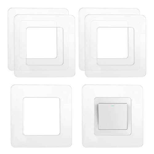 Aoreun 6 Stücke Lichtschalter Schutz für Wand, Wandschutz für Lichtschalter, Tapetenschutz für Steckdose und Unterputz-Schalterprogramme (Transparent)
