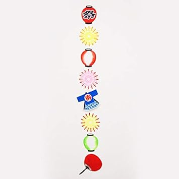 Amazon Co Jp 夏祭り装飾 花火提灯お祭りモチーフ縦長ガーランド L140cm 飾り ディスプレイ 7628 おもちゃ