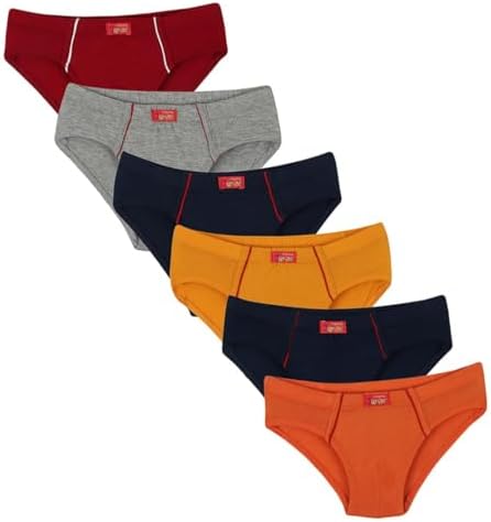 VIP Frenchie Jr. 100% Cotton Kids Premium Briefs - Pack of 6 - Assorted Colours