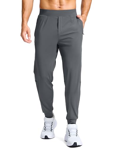 Image of G Gradual Men's Golf Joggers Pants with Zipper Pockets Stretch Sweatpants Slim Fit Track Pants Joggers for Men Work Running