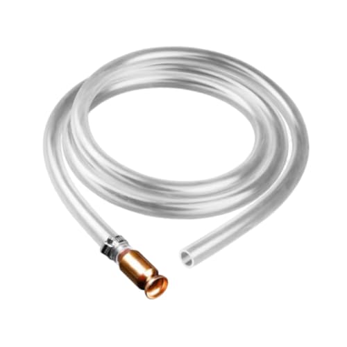 JicSuXi Manguera de Sifón, Bomba de Sifón, Tubería de PVC, Multiusos para Agua a Gas, Bomba con Cabezal de Cobre de 1/2'', 2 Metros