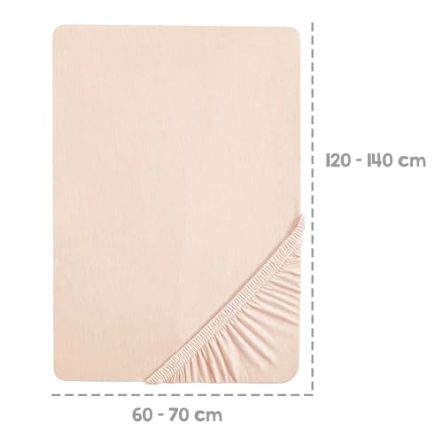 roba Fitted Sheet 60 x 120-70 x 140 cm Frosty Almond, Sheet for Baby & Toddler Beds, Organic Cotton - Image 3