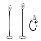 YAXZA 2 in 1 Edelstahl Analplug Anal Beads Analkette mit Penisring Hodenring Set Metall Analdildo Groß Anus Dilatator Buttplug Analhaken Ass Lock Prostata Massage Analsex Sexspielzeug für Männer(S)