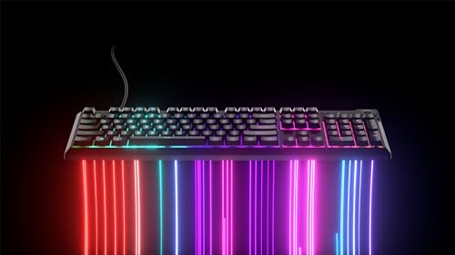 Corsair K55 CORE RGB Membrane Wired Gaming Keyboard – QWERTY US Layout – Quiet, Responsive Switches – Spill Resistance – Ten-Zone RGB – Media Keys – iCUE Compatible – PC, Mac – Black - image 4