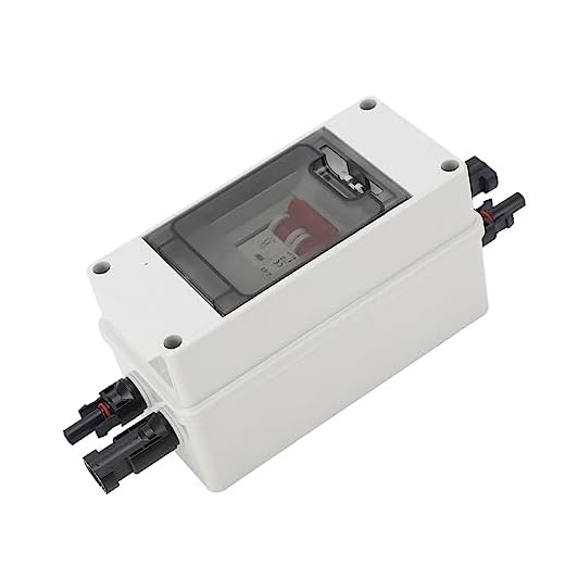 LEEZAD DC500V Interruptor de Desconexión Solar, Mini Disyuntor con Caja de Distribución Impermeable IP65 para Sistemas de Paneles Solares Fotovoltaicos Dentro y Fuera de la Red (32A)