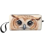 OLUSENMO Owl Makeup Bag Small Compact & Durable Travel Cosmetic Bag Organizer Oxford Fabric Impact-Resistant Multi-Purpose Storage Perfect for Travel, Gym, Daily Use