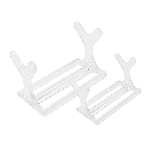 ccHuDE 2 Pcs Plastic Fishing Lure Display Stands Clear Small Collections Easel Transparent Pen Holder Stand Makeup Brushes Holder Racks