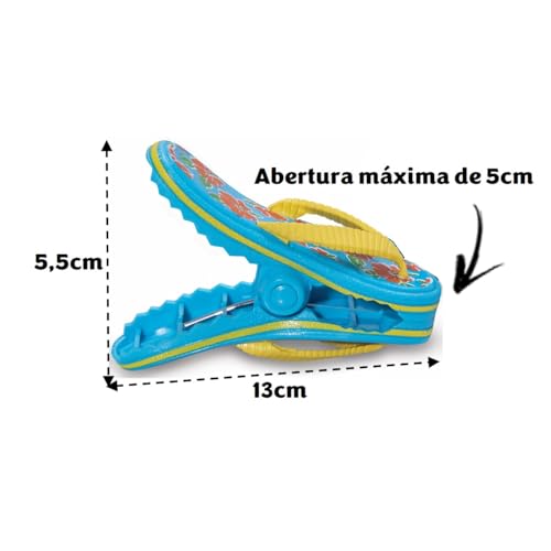 Kit 2 Prendedores De Toalha Sandália Azul Clip Para Cadeira De Praia - 3100 Tobee