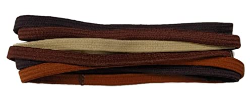 6 Extra Large and Extra Thick Hair Ties for Dreadlocks and Thick Hair, Long and Oversized (Brown Assortment)