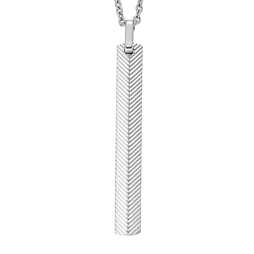 Collier Homme Acier et Cuir Fossil pour un Look Casual Chic Idéal