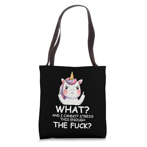 What & I Cannot Stress This Enough The Fck Sign Fuck Unicorn Tote Bag miniatura 1