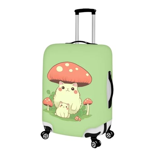 TODIYADDU Cute Cat with Mushroom Hat Suitcase Cover 29-32 inch Custom Luggage Cover for Women Washable Suitcase Protector Luggage Accessories for Outdoor Long Distance Travel Gifts, XL2