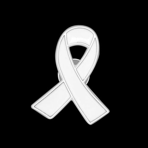 Image of 6Pcs Awareness Enamel Ribbon Lapel Pins Ribbon Brooch Pin for Charity Events Survivor Campaign Party Favors Supplies
