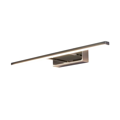 TEKLED Contemporary Bathroom Over Mirror LED Light | 12W 4000K Cool White | IP44 Waterproof Energy Saving Make Up Sconce Light | for Picture Frames & Bathroom Sanity Mirrors | Chrome (Built-in LED)