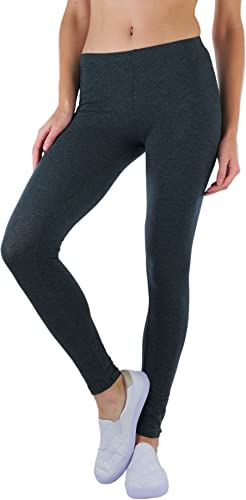 Image of ToBeInStyle Women's Skinny Fit Cotton Full Length Leggings Tights - Regular and Plus Sizes