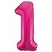 Produktbild Riesenzahl 1 Luftballon - 86 cm - Rosa