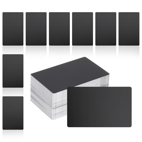 Cartes de visite en aluminium noir mat gravure laser supports métalliques 200pcs