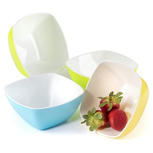 Maxi Nature Cereal Bowl Set Of 4 - Microwave, Dishwasher & Freezer Safe - Unbreakable, Lightweight, Durable Plastic Bowls - Use For Salad, Soup, Dessert & More - Standard Size #TOP5