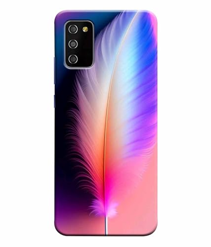 Image of Printed Hard Back Case Cover & Compatible for Samsung Galaxy A03S / Samsung Galaxy A02S | Colourful Feather (Multicolor) - D1181
