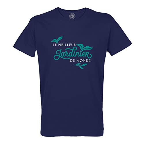 T-shirt Meilleur Jardinier du Monde col rond en coton bio pour homme passionné de potager