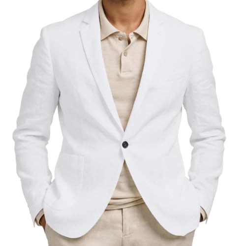 Chaqueta ligera de lino para hombre que evita el calor en bodas