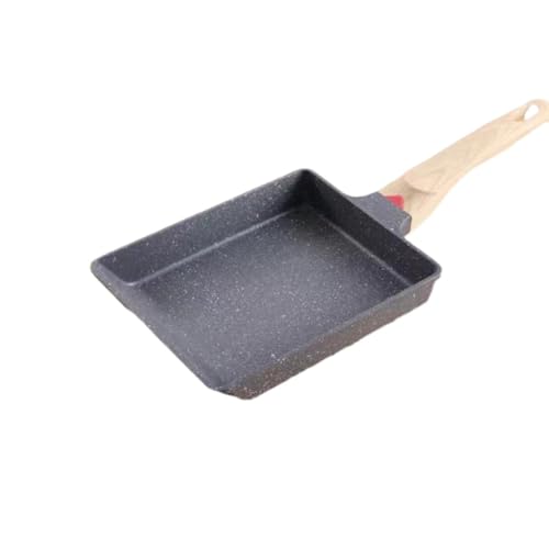 fancyflyグリーンシェフ エッグパン 玉子焼き器 15x20cm IH対応 セラミック加工 内外面こびり付きにくくてお手入れ簡単 有害物質不使用 ダイヤモンド ターコイズ お弁当用 エッグパン 卵焼き器 (はいいろ)