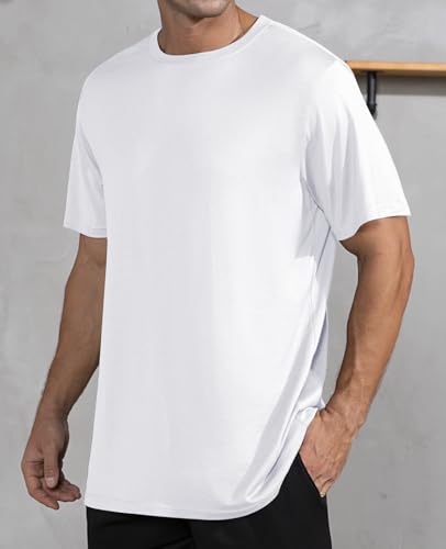 QUALFORT Mens Bamboo Viscose T Shirts Crewneck Undershirt Soft Breathable Lightweight Tee for Daily Wear4