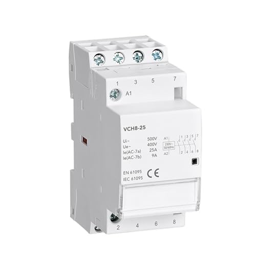 Contacteur modulaire AC 220V 25A commande rail DIN 4P 4NO haute durabilite résidentielle