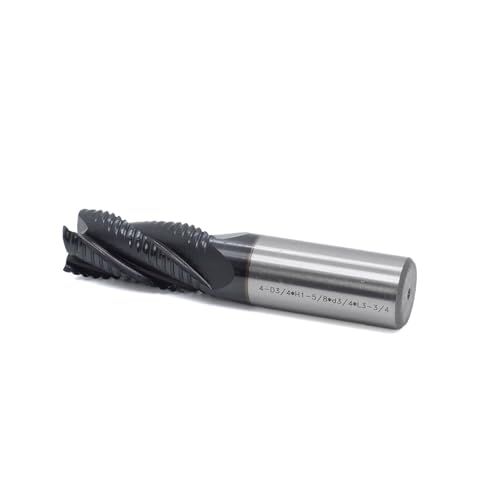 Image of Roughing End Mill JESTUOUS HSS Square Nose 4 Flute Fine Tooth Bit 3 /4 inch Shank Dia.1-5 /8 inch Flute Length for Milling Metal Steels,1 Piece