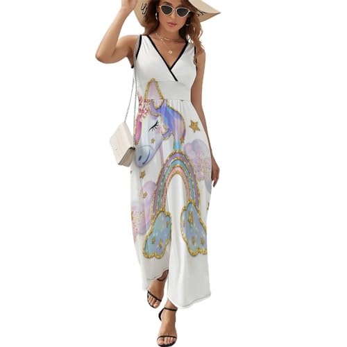 Robe maxi col V Licorne d'or, la solution anti-chaleur légère et décontractée