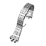 POYNMRE Correa de reloj modificada GMW-B5000 compatible con Casio 35.º aniversario. acero inoxidable bloque plateado pequeño(Silver)
