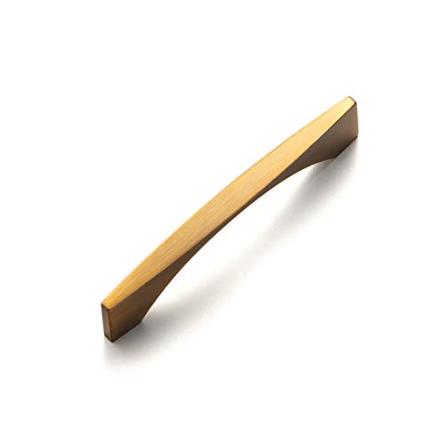 Goo-Ki Brushed Bronzed Brass Handle, Mid-Center Cabinet Pull;Zinc Alloy Drawer Handle Wardrobe Cabinet Hardware3.8''Hole Center 6 Pack