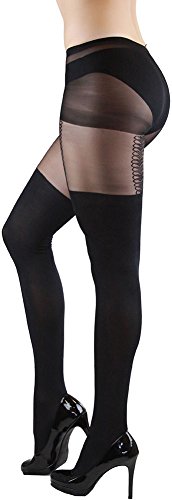 Image of ToBeInStyle Women's Valentine Day Themed Opaque Sheer Pantyhose w /Heart Love