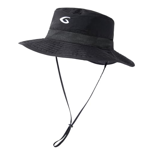 Image of Oversized XL XXL Waterproof Sun Hat for Big Heads Mesh Bucket Hat Wide Brim Adjustable Packable Hiking Beach Fishing
