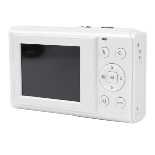 Tbest Cámara Digital 4K Compact Portable 44MP 16x Zoom Autococus Anti Shake 2.4 Pulgadas Pantalla para Adolescentes Photography Travel Vlogging (White)