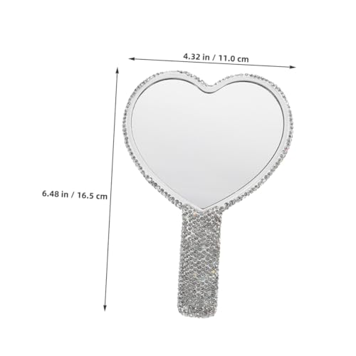 Miroir de poche compact cœur et strass pour retouches sac à main - 3