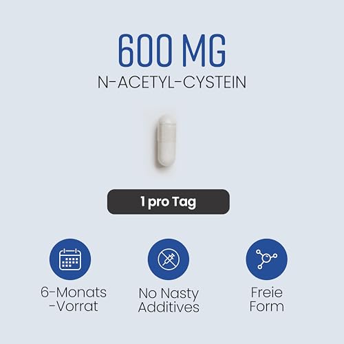 NAC 600 mg | N-Acetylcystein 180 Kapseln | 6 Monate Vorrat | Kapseln Leicht Zu Schlucken Oder Zu Öffnen… – Ansicht 3
