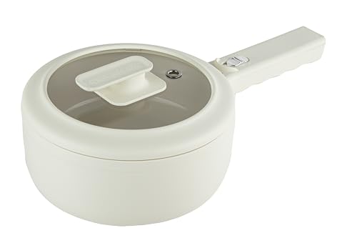 Image of CERAMAX PRO Electric Hot Pot with Lid & Steamer, 2L Non Toxic Ceramic Cooker Skillet for Ramen, Eggs, Pasta for Dorms, Camping, RVs, Work, Adjustable Temp. - New Improved 2025 Model