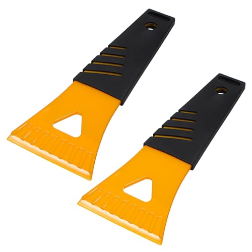 TOMETURE 2pcs Plastic Shovel Windshield Cleaning Tool Snow Removal Scraper Frost Removal Shovel Lightweight Pp PVC Material Smooth Surface Winter Car Use Random Color