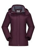 OutPro Giacca da sci da donna invernale cappotto da neve in pile caldo da montagna impermeabile giacca da donna per snowboard, Lilla, XXL