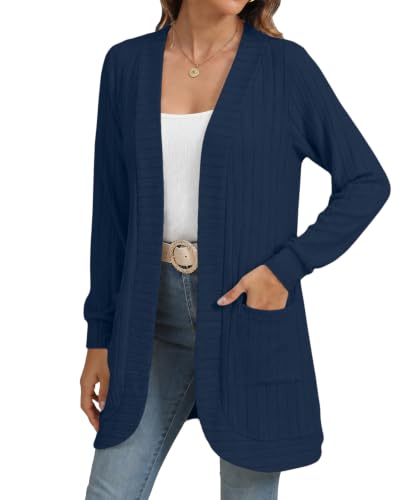 Image of YSYOKOW Cardigan Sweaters for Women Long Sleeve Open Front with Pockets